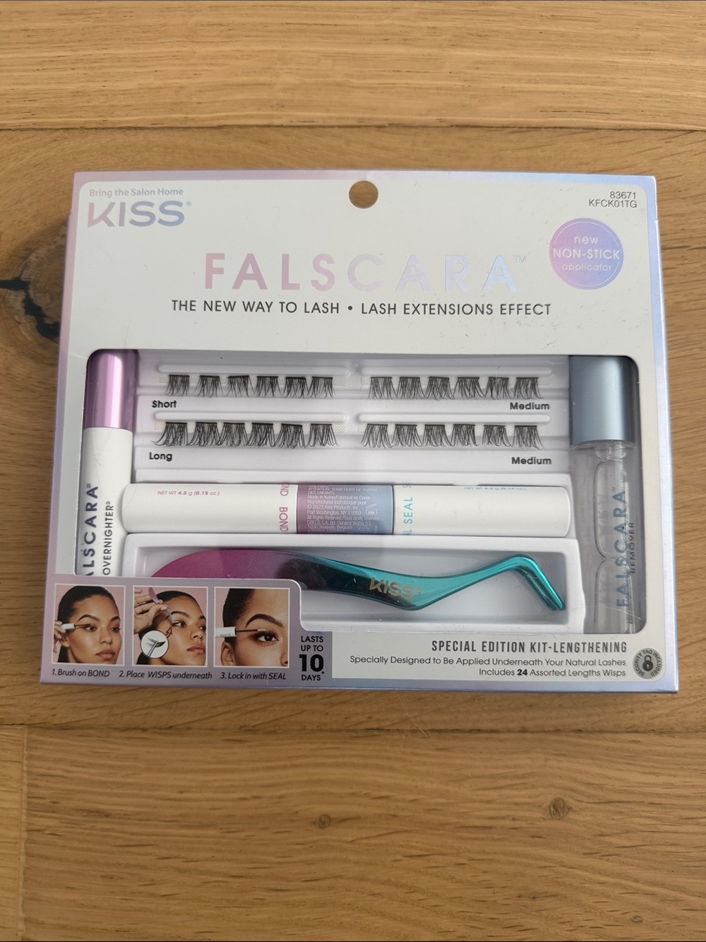 Kiss Falscara Lash Extensions Kit - White, Pink & Teal Accents